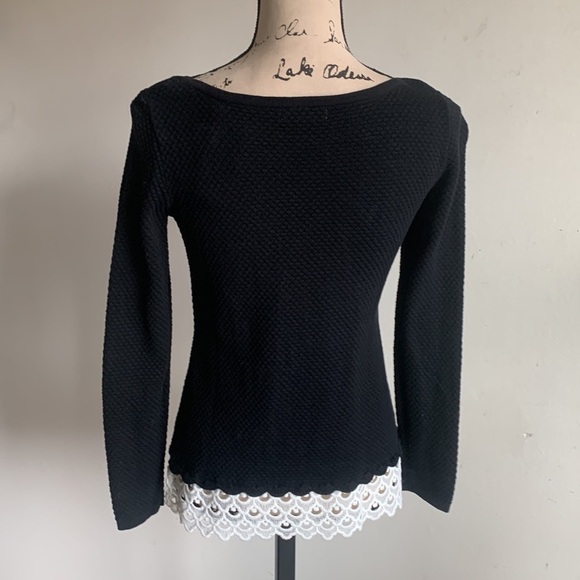 Charter Club La Vie L’ Amour Lace Hem Sweater Sz XS NWT - Picture 9 of 11